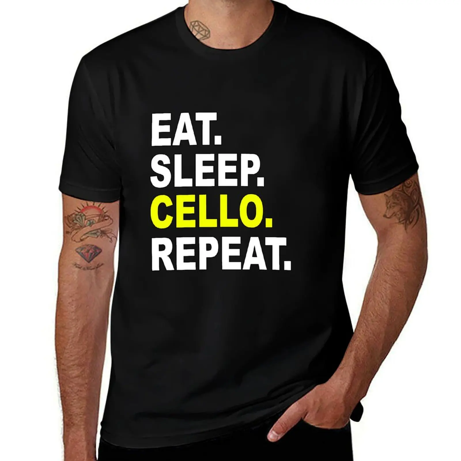 

Eat Sleep Cello Repeat. T-Shirt Basic Tee Shirt for Everyday Outfit
