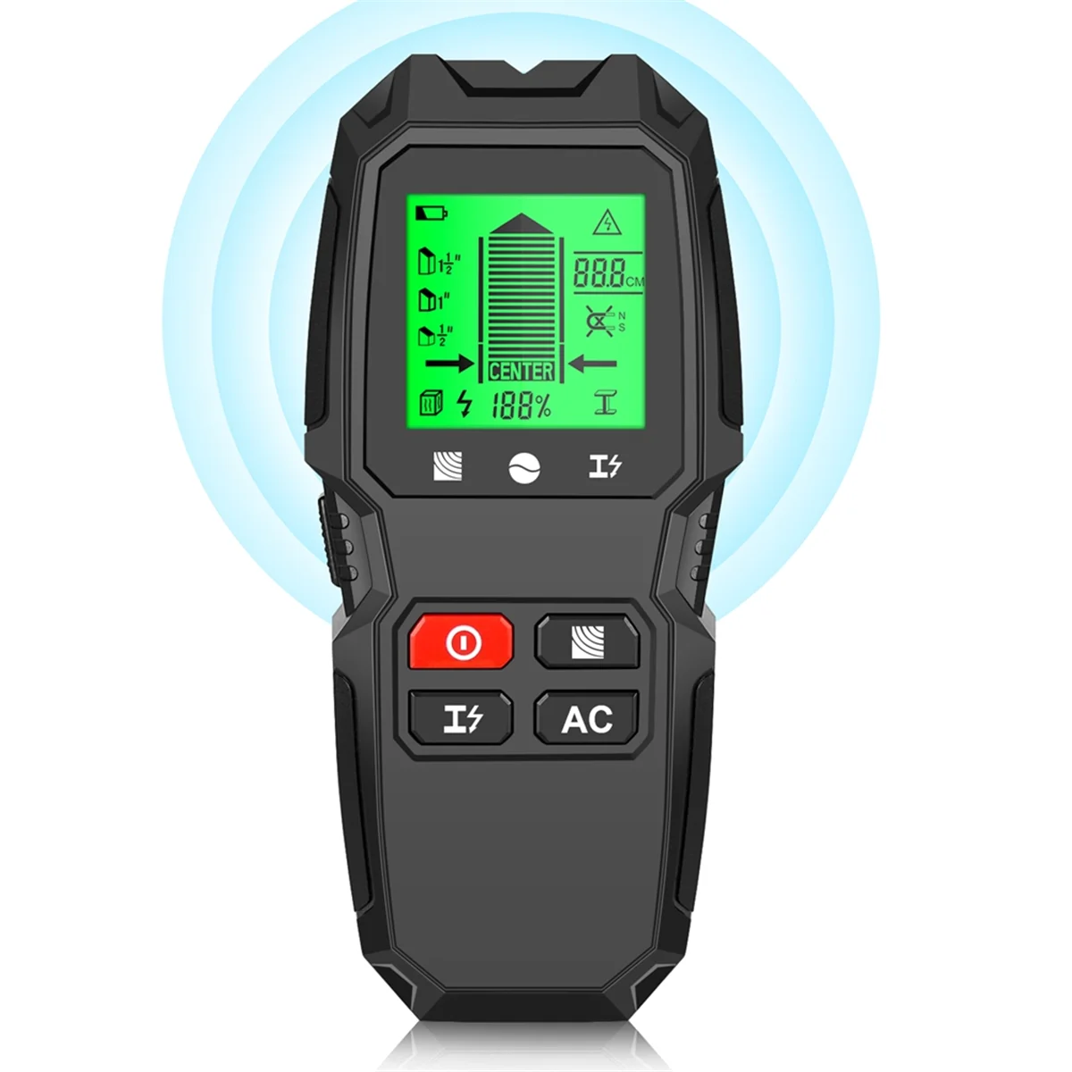 ハンドヘルド壁金属探知機、電子測定器、ACワイヤーケーブルファインダー、スタッドウッド、7-in-1