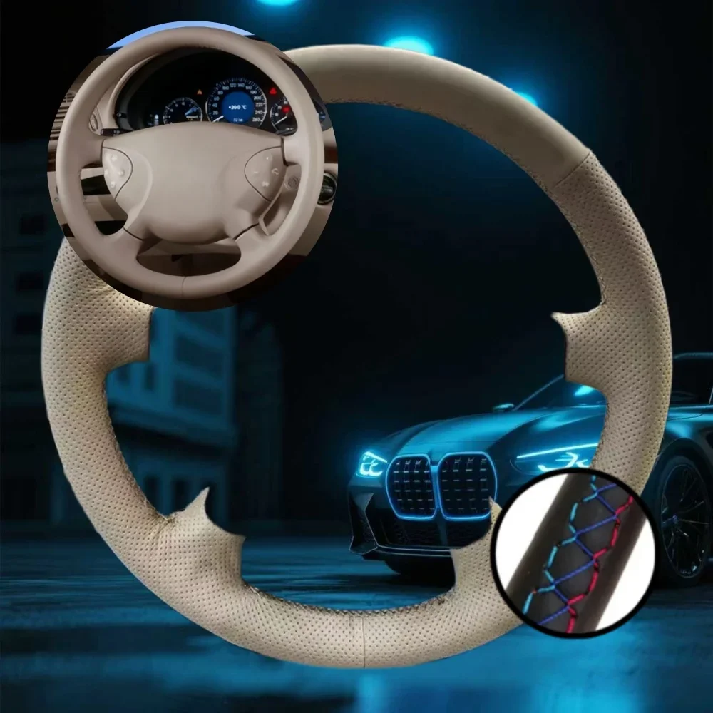 

Customized Car Steering Wheel Cover For Mercedes Benz E G Class W211 W463 2002-2007 ﻿Car Accessories Hand-sewn Steering Wrap