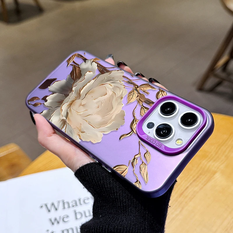Golden Lotus Flower Phone Case for Oppo Realme 13 12 11 10 9i 8 8i C65 C63 C55 C53 C35 C33 C20 C21Y C15 C21 Matte Back Cover