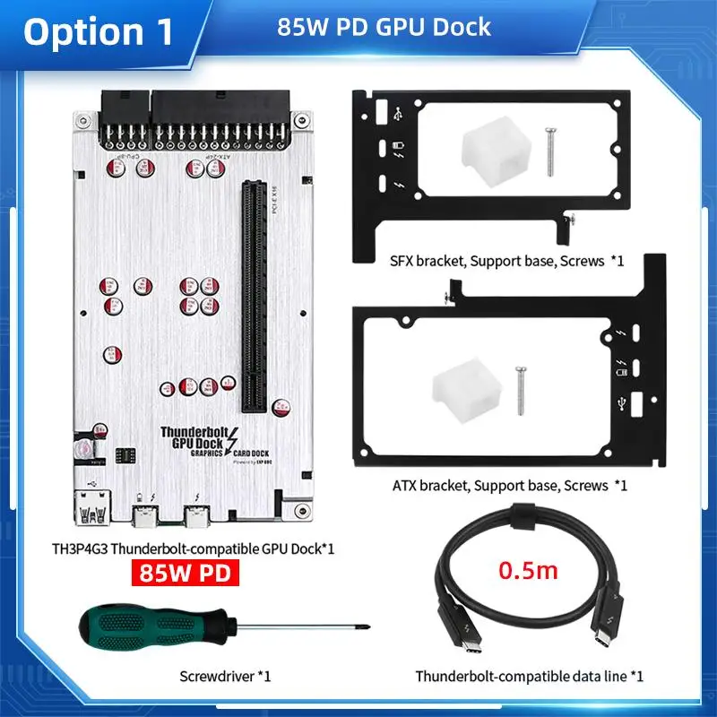 To TH3P4G3 85W PD Charging Thunderbolt-compatible GPU Dock for Laptop Notebook to External Graphic Card 40Gbps for Macbook