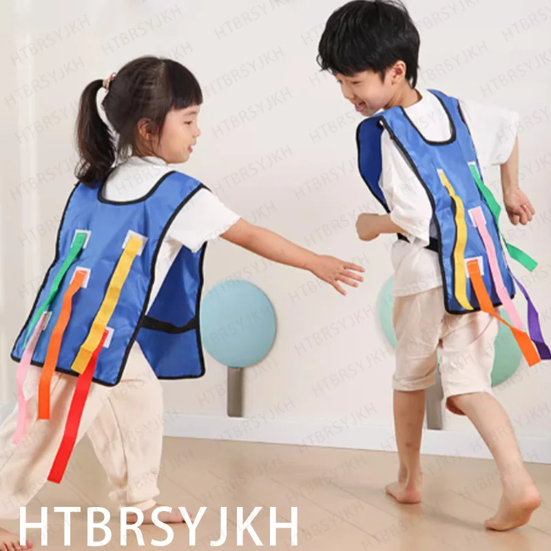 

Children Outdoor Fun Game Tail Catching Teamwork Party Games Kindergarten Collective Toys Belt Vest Kid Training Sport Equipment