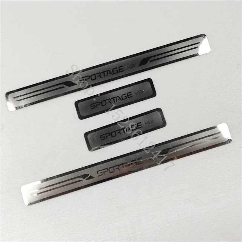 4PCS For KIA SPORTAGE Hev 2020-2024 Car Styling Stainless Steel Door Sill Scuff Plate Stickers Auto Accessories