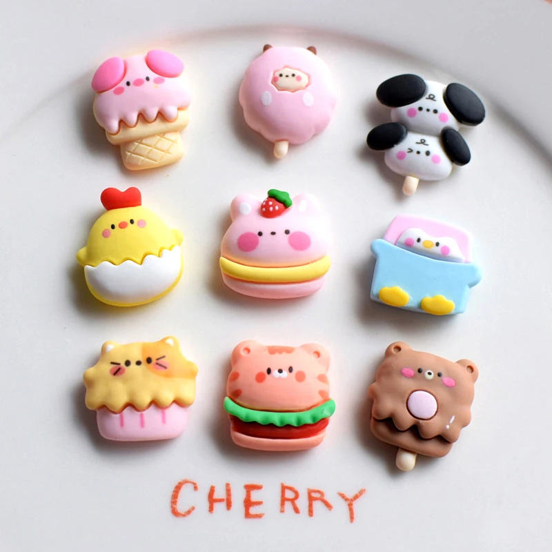 

Cute Animal Cake Slime Charms Kit Kawaii Bear Ice Cream DIY Filler Resin Decor Add Ins For Clear Fluffy Cloud Slime Accessories