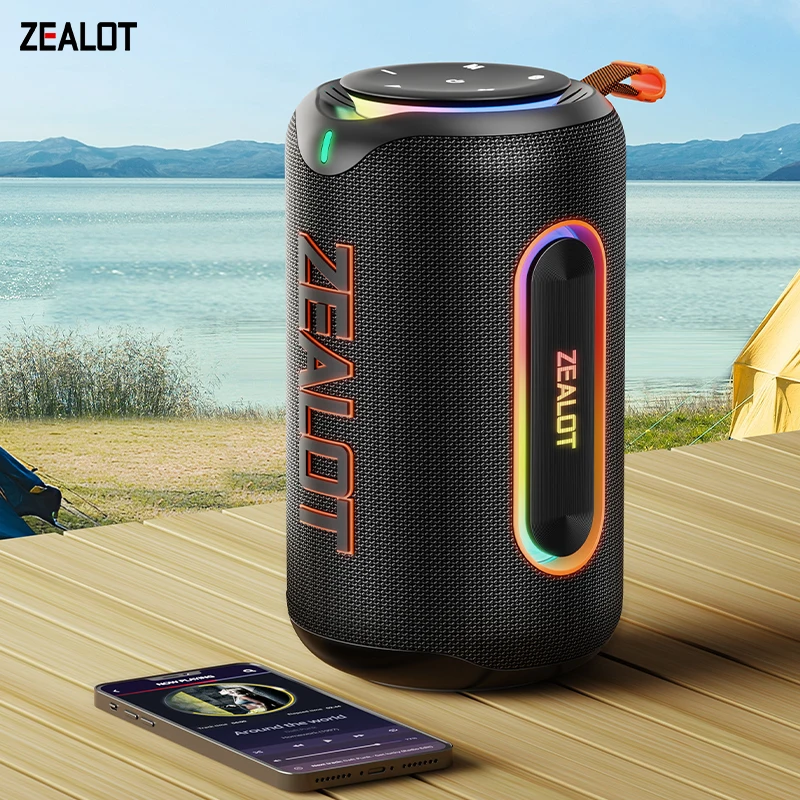 Image of ZEALOT_MP1 Tragbarer Bluetooth-Lautsprecher 60 W StormBox Blast Outdoor-Wireless-Lautsprecher IPX6 Wasserdichter Party-Camping-Lautsprecher 12 Stunden ZEAL
