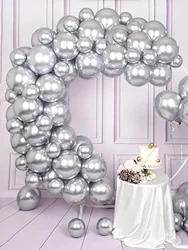 50pcs/set metal silver balloons, party, graduation, wedding, birthday decorations, and scene decoration