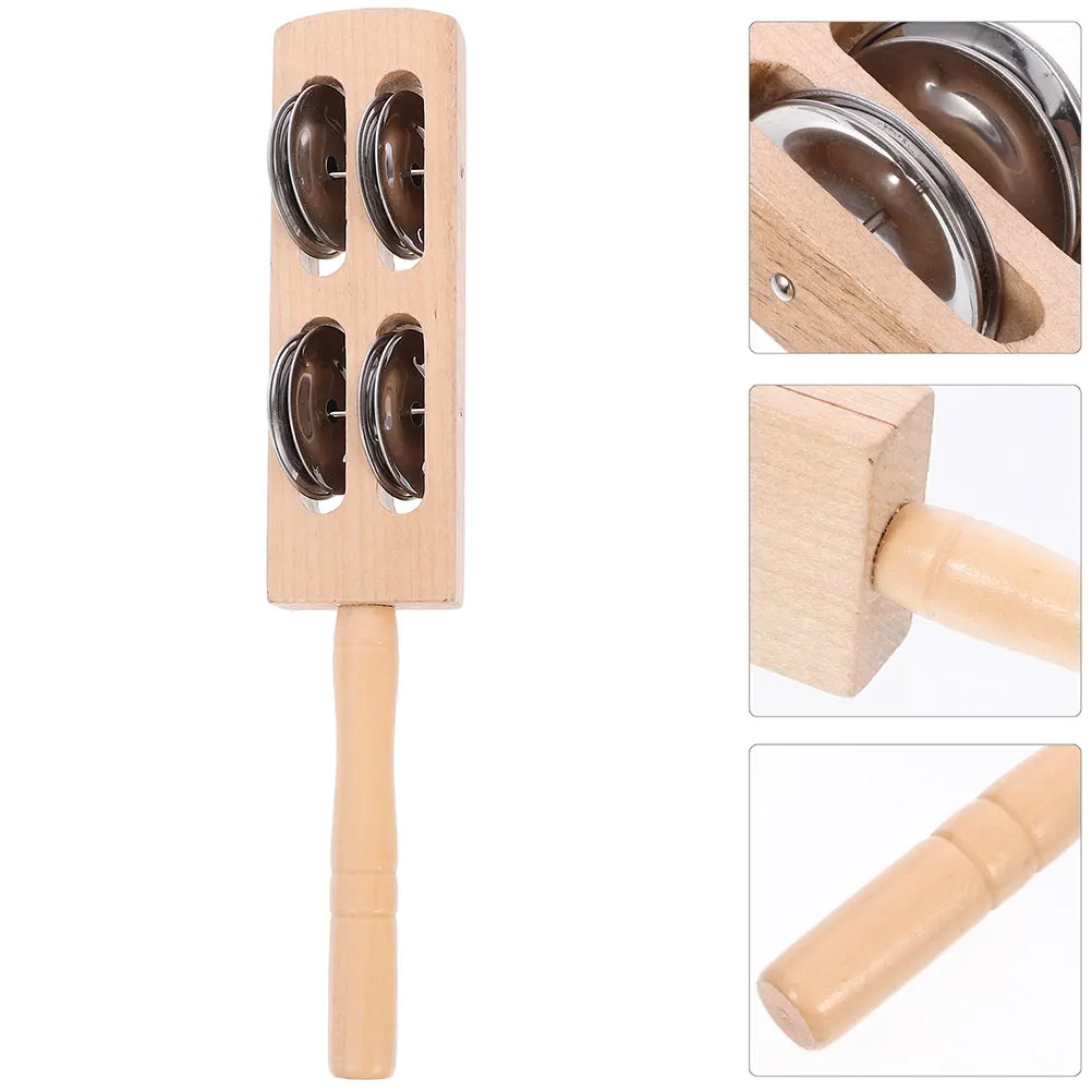 2 個打楽器ボードワイプ子供音楽玩具安全な木材金属材料長寿命幼児揺れおもちゃ屋内遊び