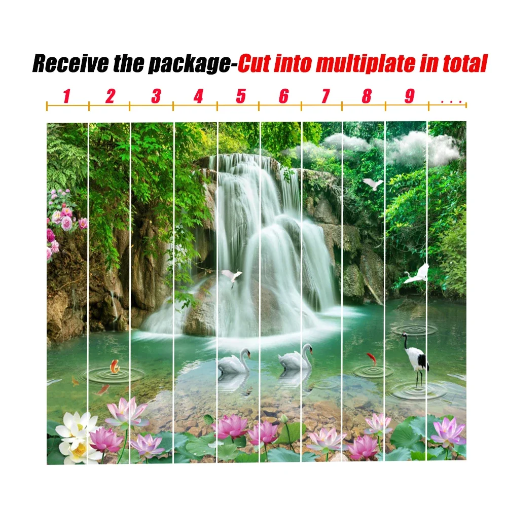 Imagem -05 - Green Mountain Waterfall Custom 3d Wall Mural Papel de Parede Paisagem Natureza Home Decor Foto Papel de Parede para Sala e Quarto