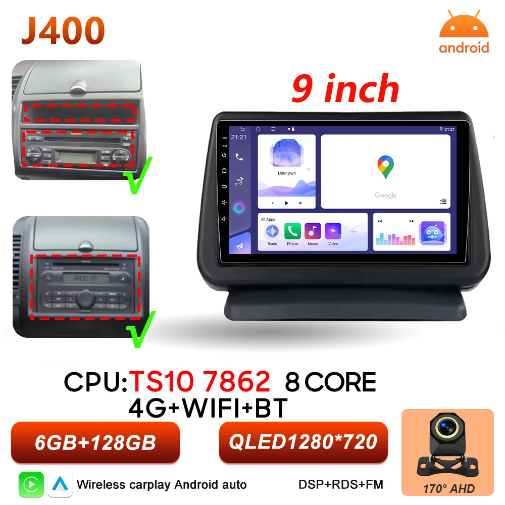 Android 16 Auto autoradio voor Nissan Note 2004 2005 2006 2007 2008 - 2012 Carplay multimediaspeler GPS navigatie DSP BT stereo