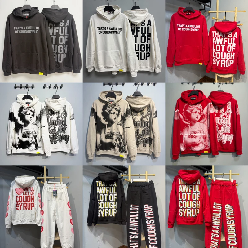 

THAT'S A AWFUL LOT OF COUGH SYRUP Hoodie High Quality Casual Loose Letter Printed Pullover Sweatpants Sets