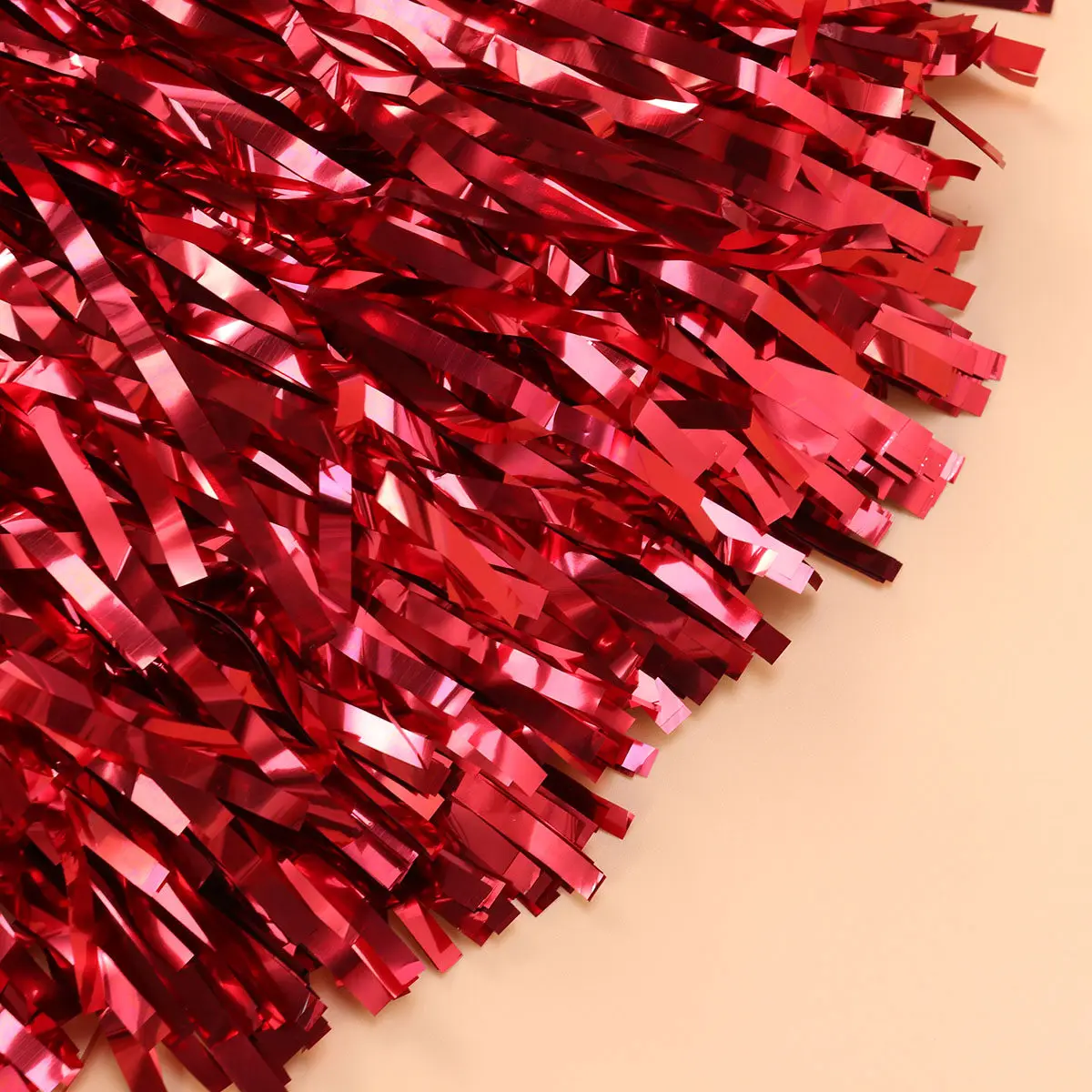 1Pair Cheerleader Pom Poms Plastic Ring Pom Poms Glossy Safe Finger Smooth for Kids College High School Sports