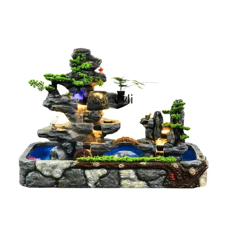 

53Big rockery flowing water fountain feng shui wheel outdoor courtyard garden fish pond landscape indoor decoration ornament