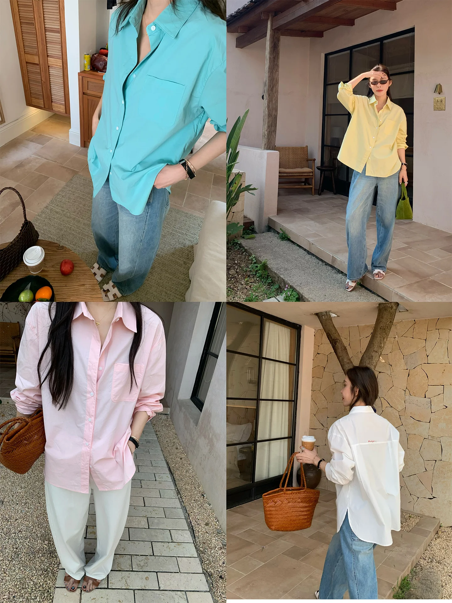 

Простая женская рубашка свободного кроя с длинным рукавом, однотонная, для весеннего сезона, от Laodou Home