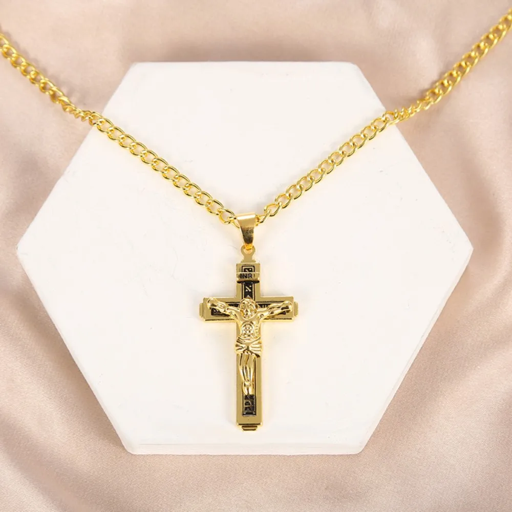 الهيب هوب شخصية الصليب الدينية قلادة قلادة للرجال سحر يسوع الصليب مجوهرات في سن المراهقة اكسسوارات هدية عيد ميلاد للرجال #5