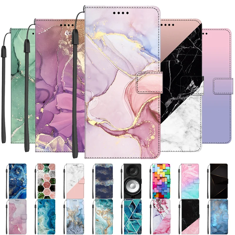 Flip Leather Case For Redmi 9 9T 9A 9C NFC Marble Wallet Phone Case for Xiaomi Redmi Note 9 Pro Note 9s Note9 Pro 5G Stand Cover