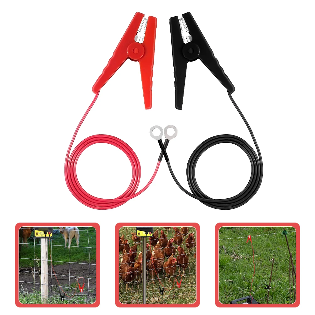

2 Pcs Fences Charging Cable Wire Making Knot-tying Device Electrical Connector Alligator Clip Electronic Jump Connectors