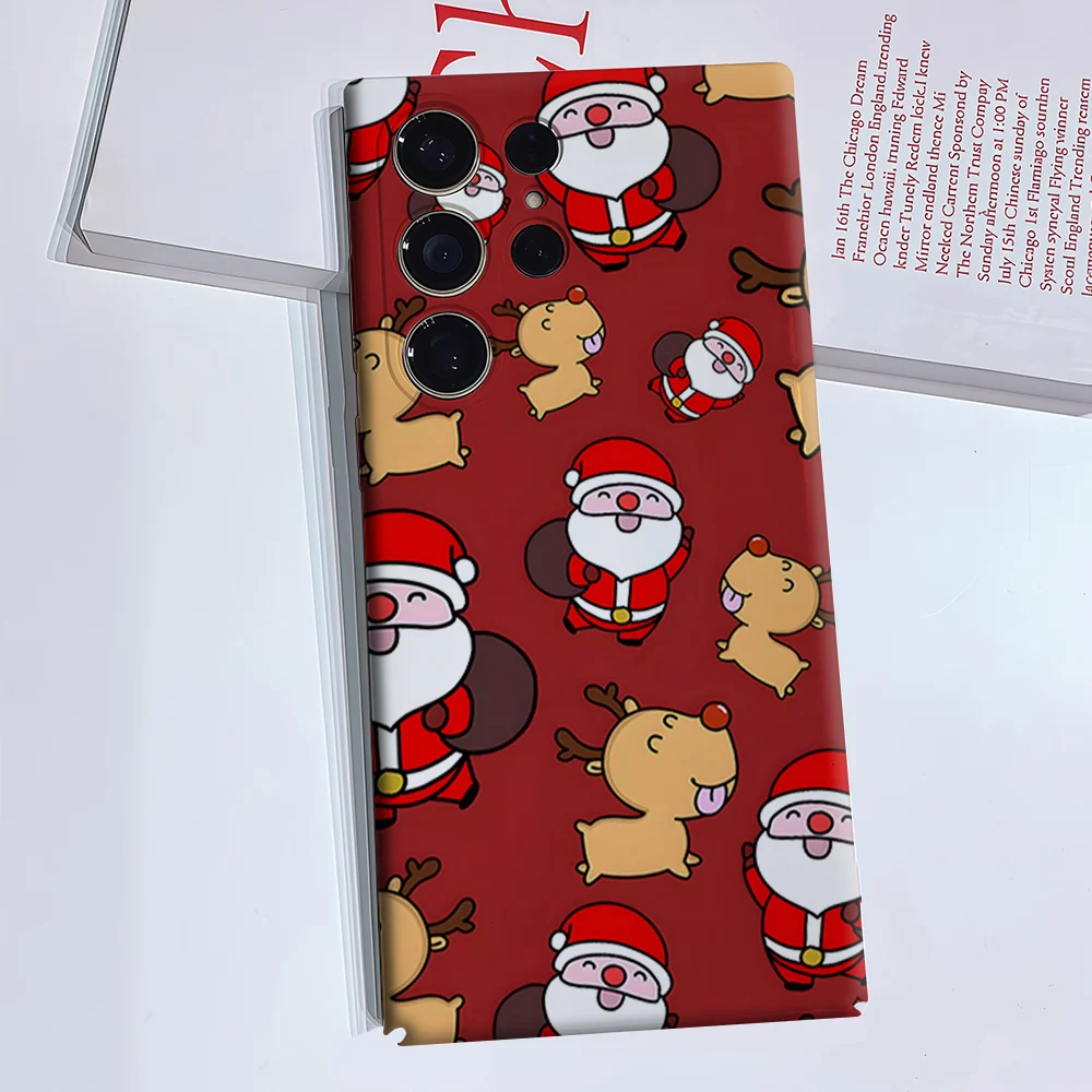 Xmas Cheer Phone Case for Samsung Galaxy S26 S25 S24 S23 Ultra Plus Luxury Double-layer anti-fall Back Cover