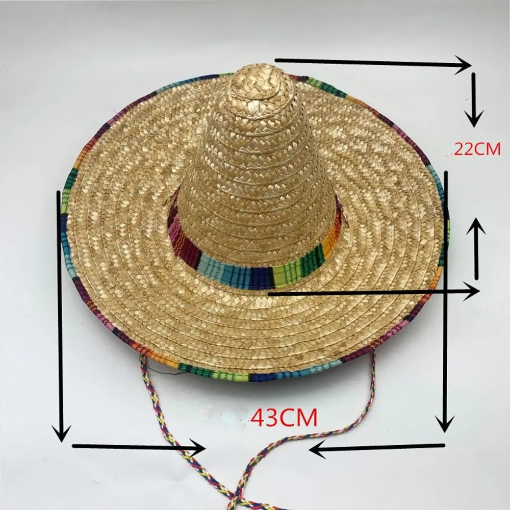 Sunscreen Mexican Beach Hat New 14cm/22cm/35cm/43cm Unisex Sun Protection Hat Carnival Sharp Hat Men Women Outdoor