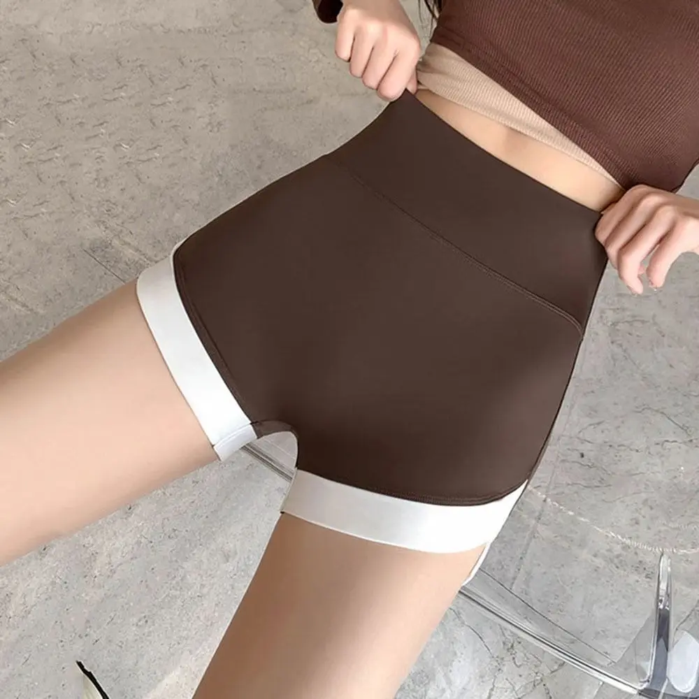 

Sleep High Waist Anti-glare For Girl For Women Ice Silk Seamless Safety Short Pants Women Brief Boxer Shorts Contrast Color