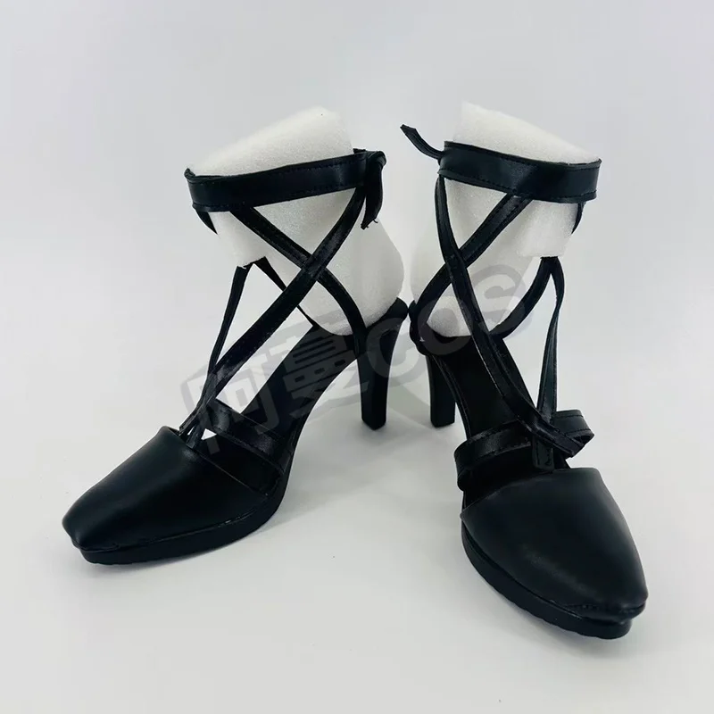 Soul Eater Maka Albarn Cosplay Sandals Black Faux Leather Halloween Party Shies