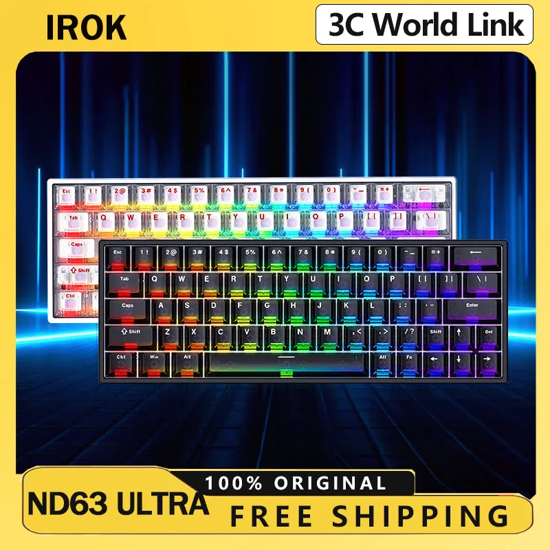 

IROK ND63 Max Magnetic Switch Keyboard Wired Hall-Effect Switch ND63 Ultra Mechanical Keyboard 8000Hz Gaming for Accessory gift
