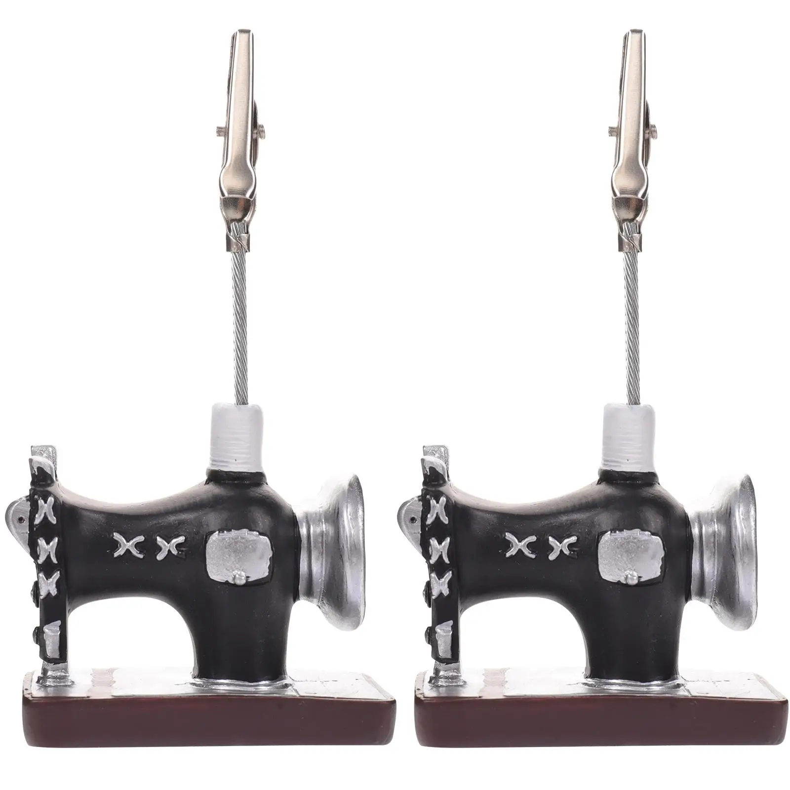 2 Pcs Message Folder Photo Clip Decorative Memo Holder Desk Clips Resin Receipt Fix Photos