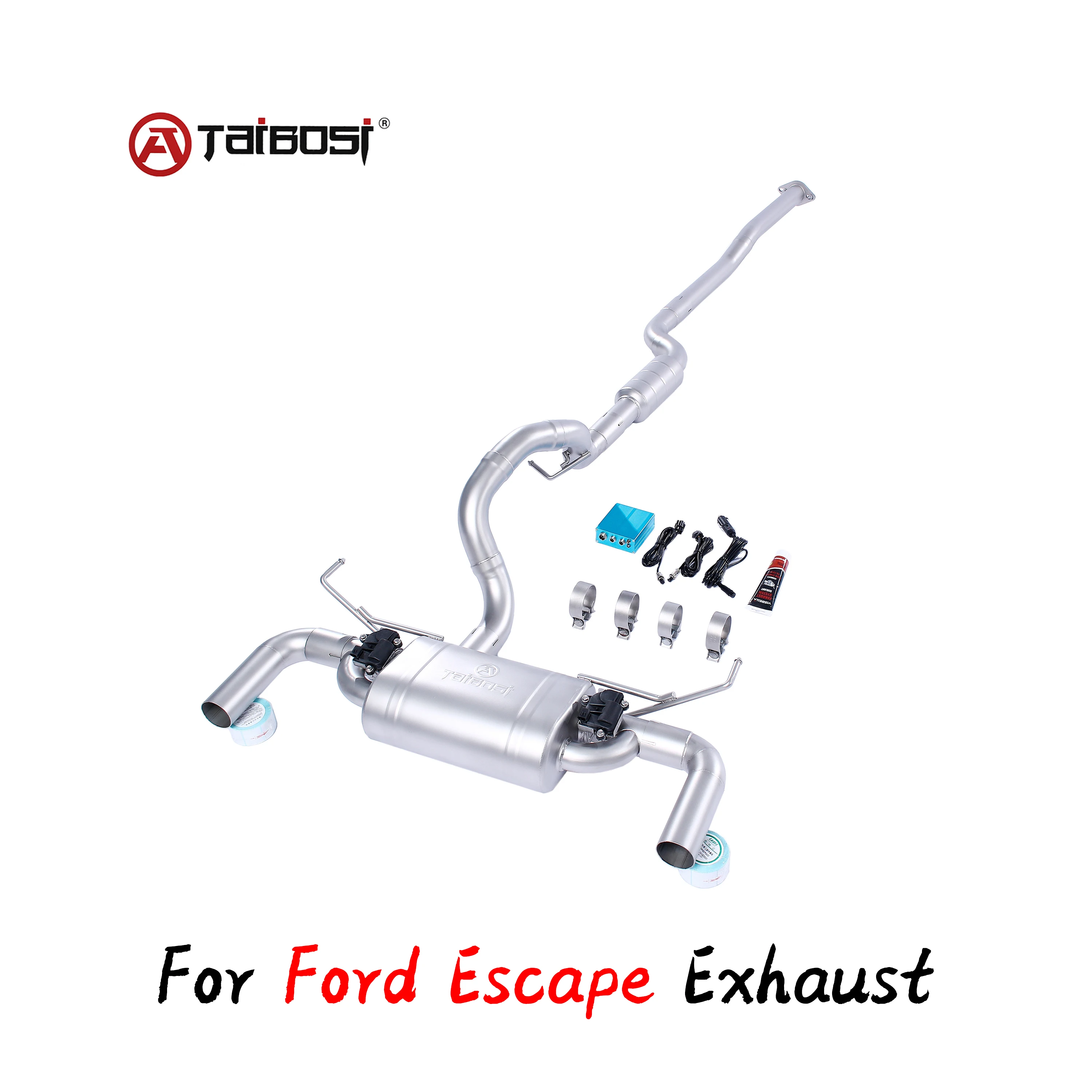 For Ford Escape Car Cat-Back Exhaust Taibosi Performance Electric Electronic Valve Remote Control Muffler Cutout Stainless Steel