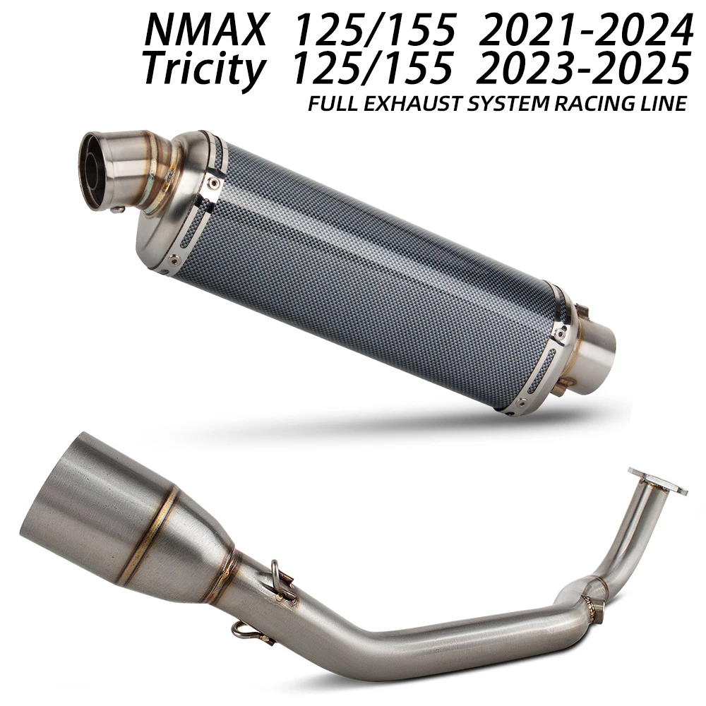 Tricity 125 Exhaust Full System For Yamaha NMAX 125/155 21-24 Tricity 125/155 23-25 ​​Motorcycle Escape Header Pipe Muffler