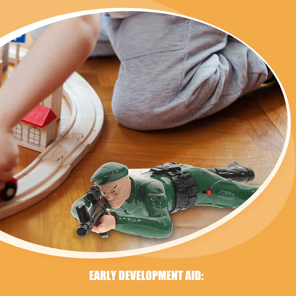 Figurines de soldats rampants électriques pour enfants, 2 pièces, figurines d'action de l'armée interactive, développement précoce, Coordination du moteur