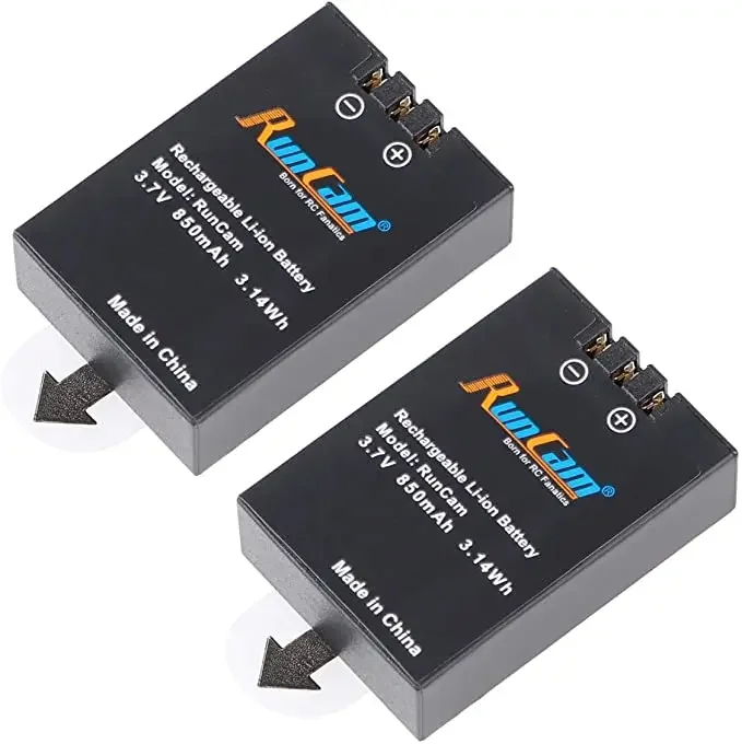 Runcam 2 3S Battery 1S 850mAh 3.7V Removable Camera Battery for Lite Scope Cam 4K Rechargeable Li-Ion Batteries