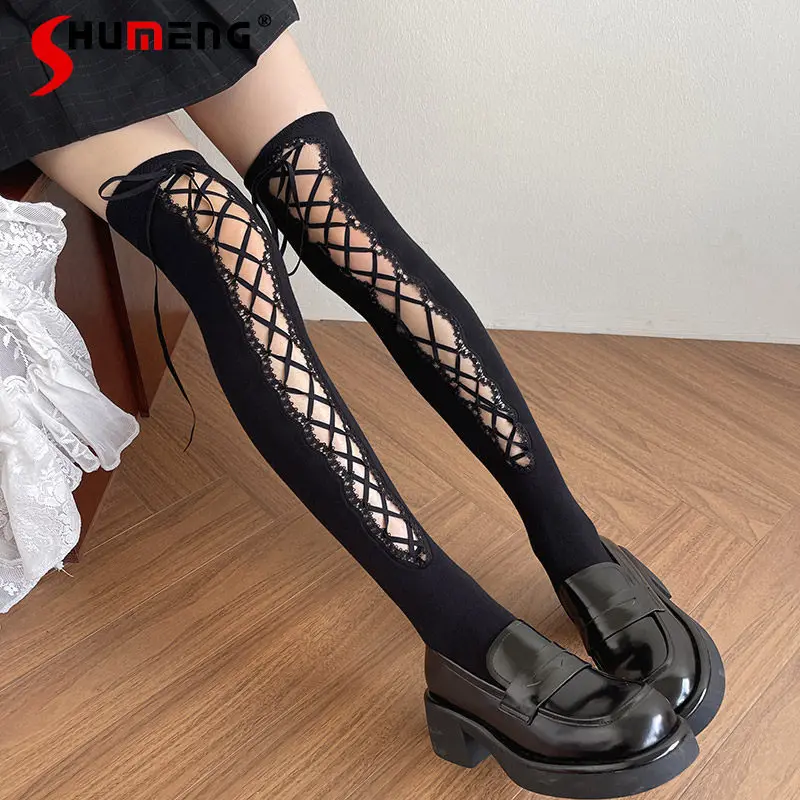 

Unique Design Lolita Handmade DIY Wear With Knee Calf Cotton Medium Tube Stockings College Style Girl Stacking Socks For Ladies