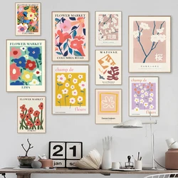 Abstract Colorful Flower Matisse Japan Wall Art Canvas Painting Nordic Posters and Prints Wall Pictures for Living Room Decor