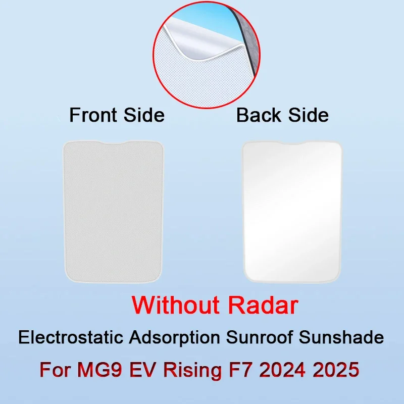 For MG9 EV Rising F7 2024 2025 2026 Electrostatic Adsorption Car Roof Sunshade Skylight Blind Shading Windshield Sunroof Cover