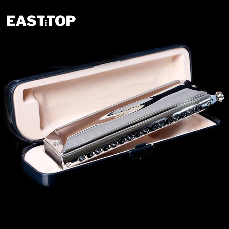 EASTTOP T16-64 16 Hole 64 Tone Chromatic Harmonica ABS Comb Alto D Key Mouth Professional Sound Music Instruments