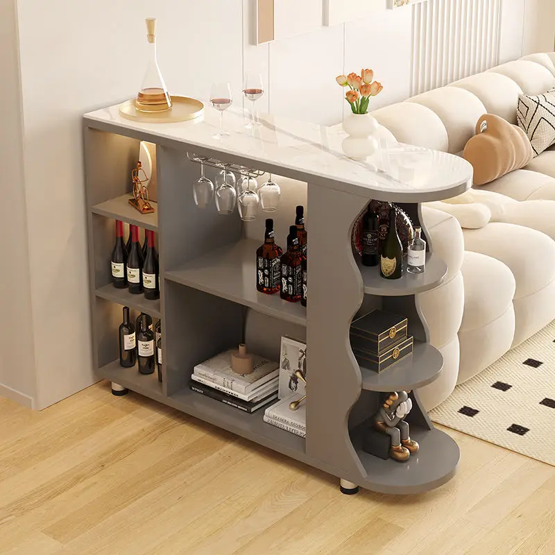 

Cream wind bar table household wine cabinet solid wood partition cabinet living room rock slab dining side cabinet kitchen