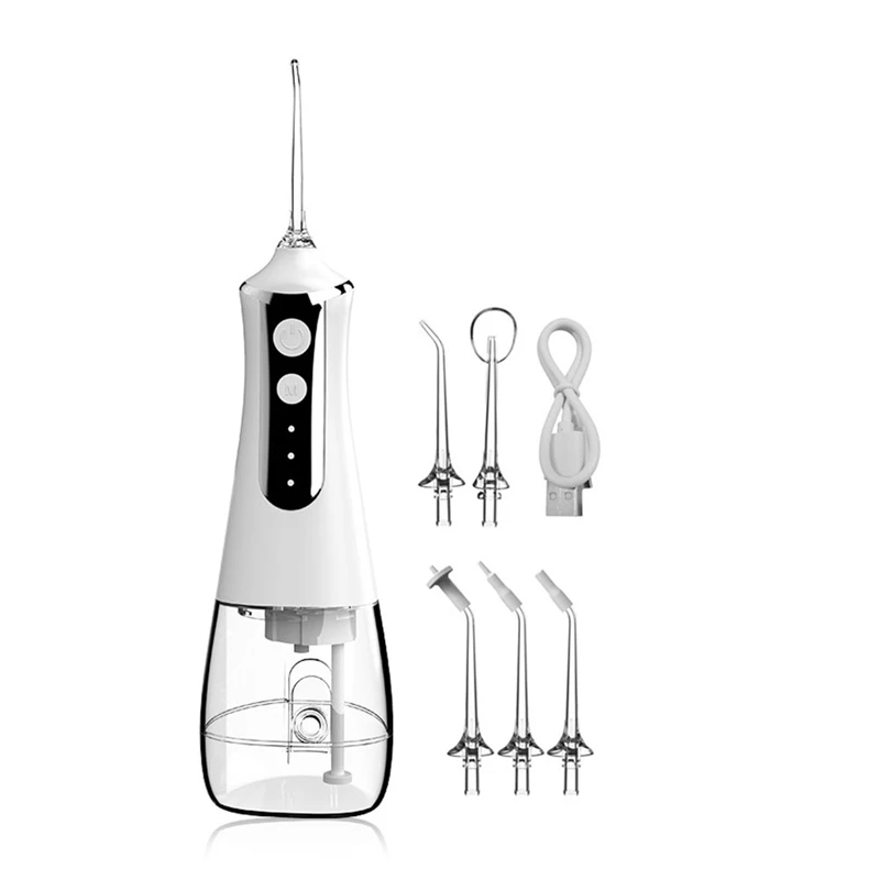 

Oral Irrigator Water Flosser Thread Teeth Pick Mouth Washing Machine 5 Nozzels 3 Modes USB Rechargeable