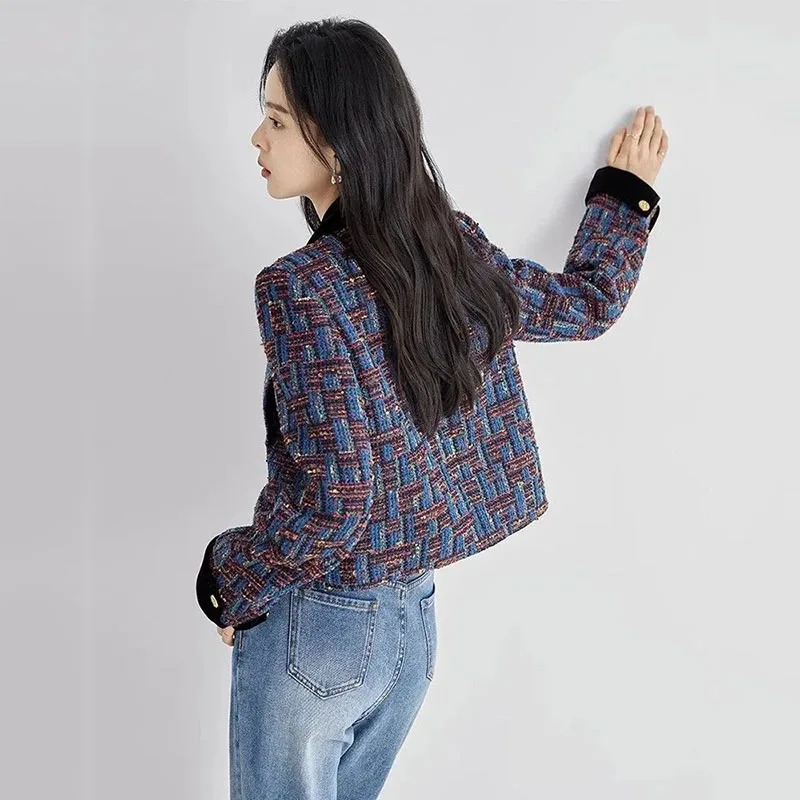 

Tweed Jacket Women's 2025 Spring Autumn New Temperament French Outcoat High-Quality Short Coat Female Tide Casual Ladies Tops