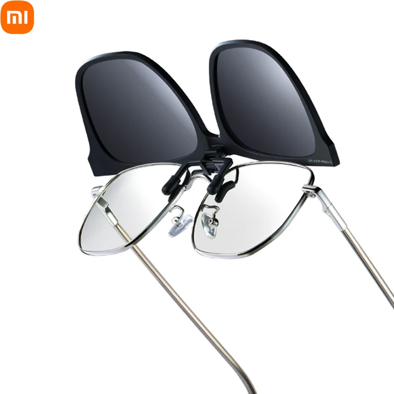 Поляризованные солнцезащитные очки Xiaomi Mijia с клипсой UV400, ультратонкие легкие солнцезащитные очки с откидной крышкой TAC, линзы в комплекте с очками для близорукости
