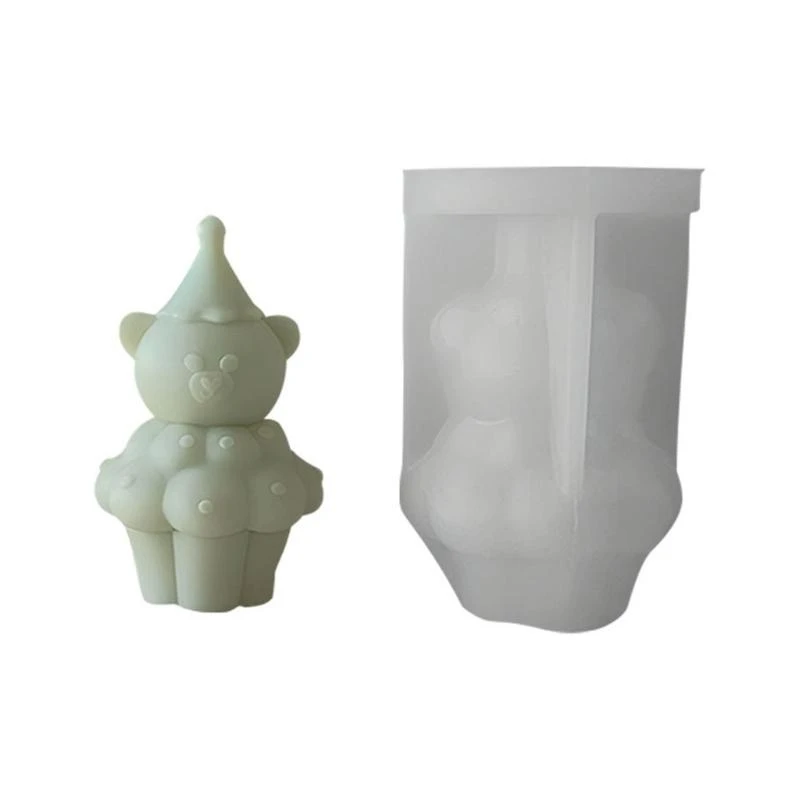 

F42F Cartoon Bear Scented Candles Mold for Handcrafted Gifts Birthdays Christmas Bear