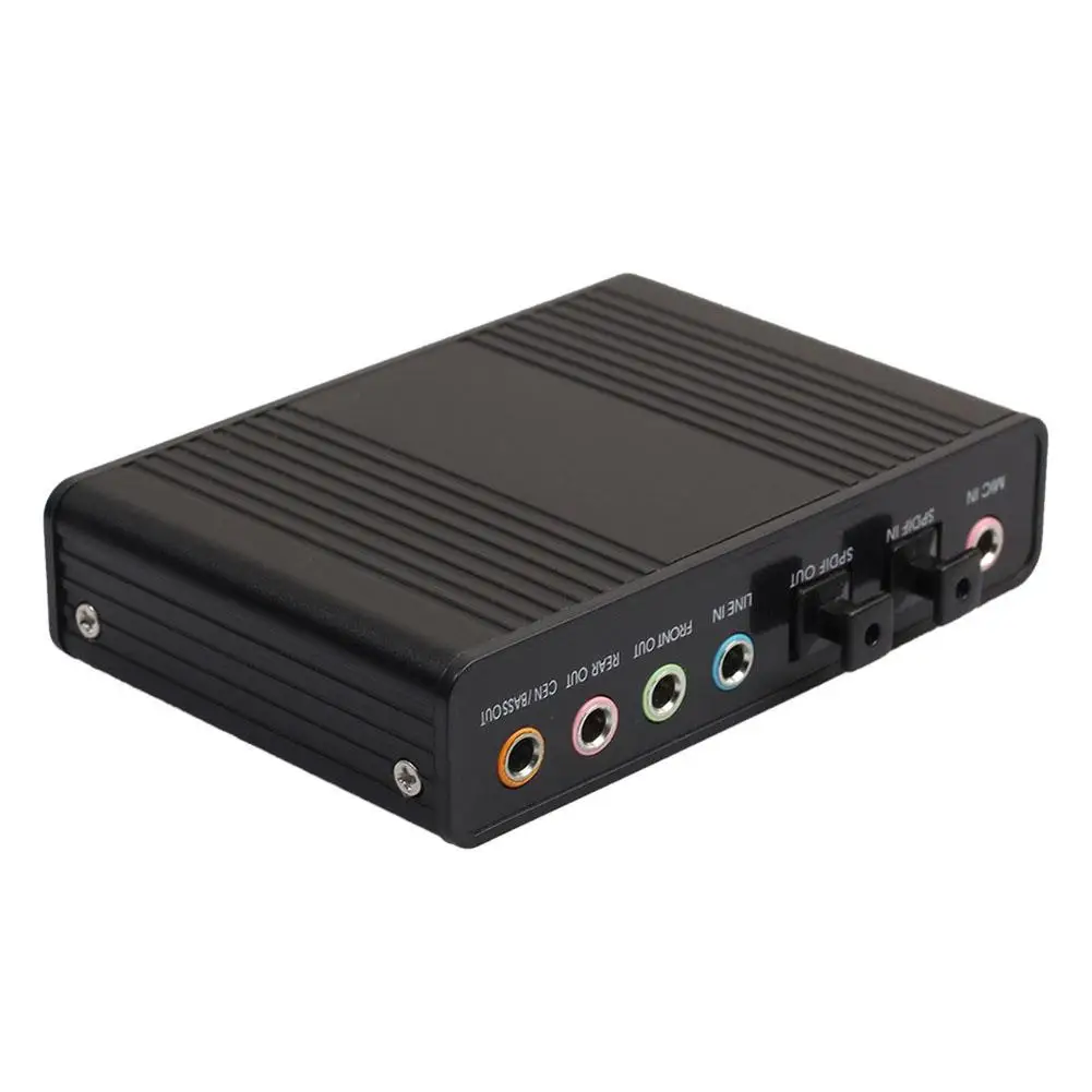 USB 6 Channel 5.1 External Optical Audio Sound Card for Notebook PC Compatible with Win98SE/ME/2000/XP/7/Mac OS9.1