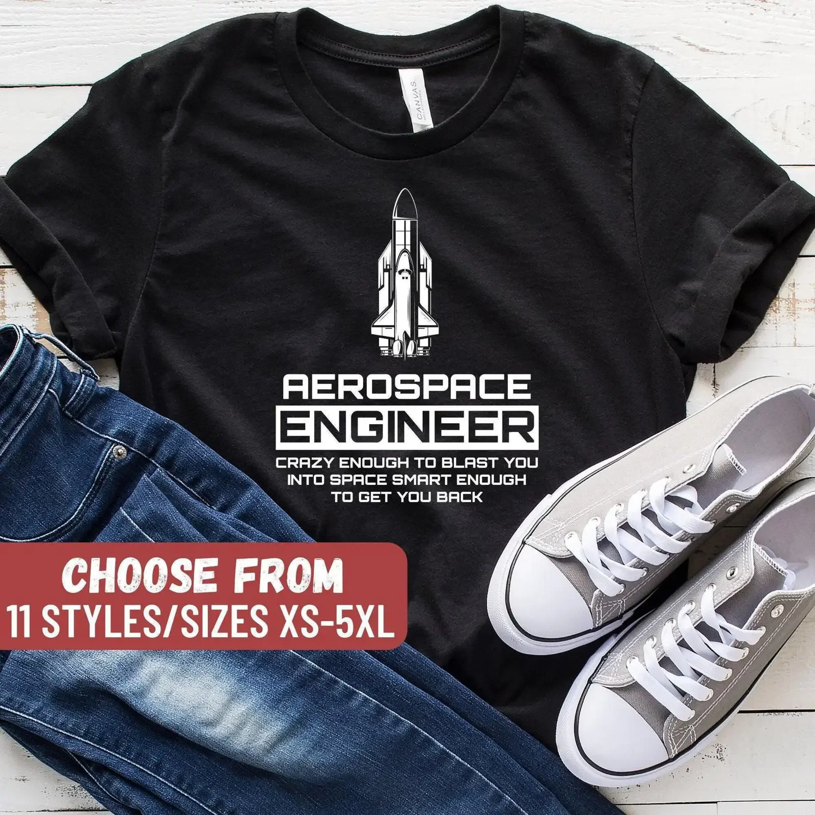Funny Aerospace Engineer Quote T Shirt Space Shuttle for Engineering Enthusiasts vintage Washed Versatile streetwear graphic