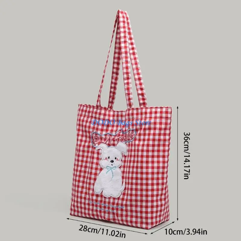 حقيبة كتف عصرية على شكل كلب للنساء من القماش تحت الإبط، حقيبة يد خفيفة الوزن للتسوق والسفر #6