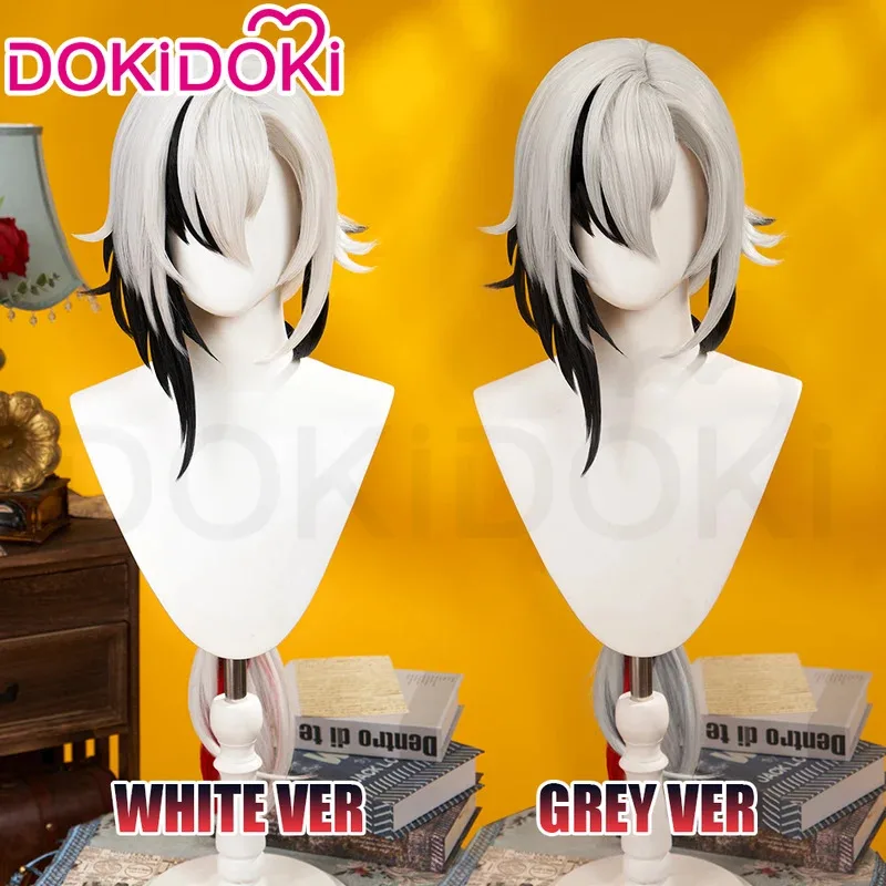 ❤❤2025 IN STOCK Game Genshin Impact Fatui Harbinger Cosplay Wig DokiDoki Halloween Peruere Arlecchino Grad New ★☆