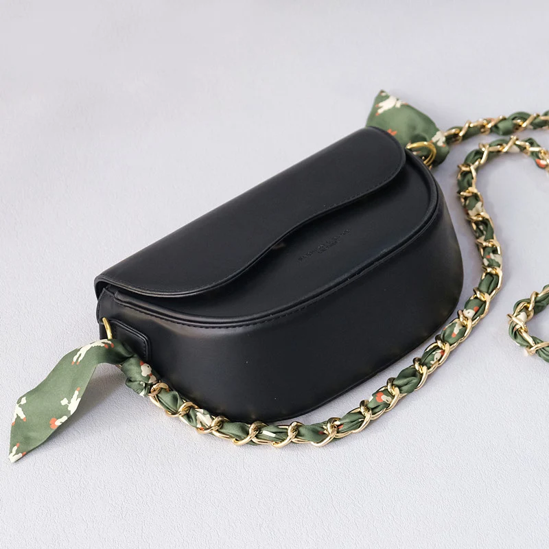 

New Fashion Woman Handbag Accessory Chains Detachable Vintage Long Crossbody Cute Print Silk Strap Women DIY Chain Bag Handles