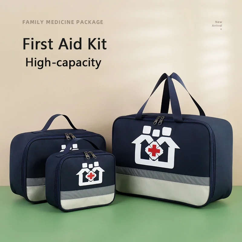 Kit de primeros auxilios portátil de viaje, bolsa de almacenamiento de medicamentos para acampar al aire libre, estuche médico de emergencia familiar, suministros de accesorios