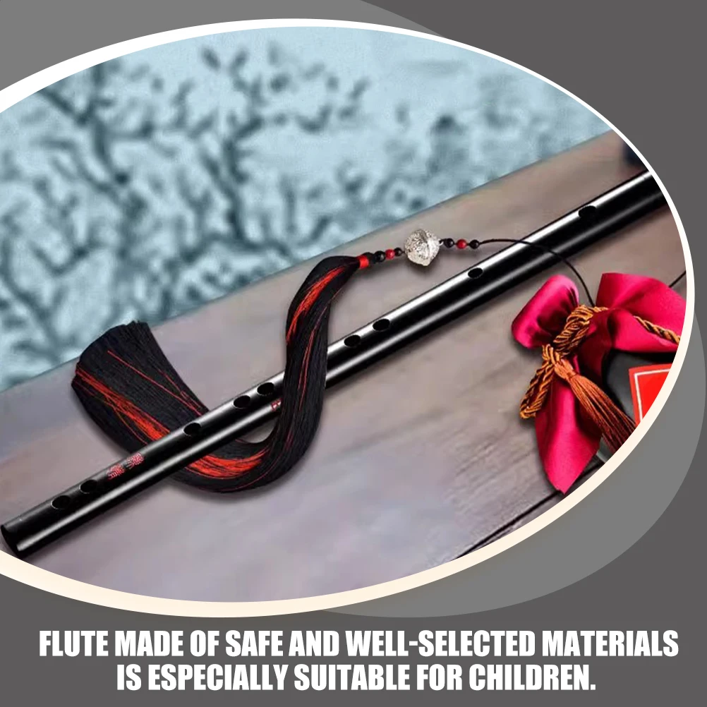 

Bamboo Flute for Beginner Kids Musical Instruments Black Flute Safe Durable Wide Range Sound Holes Polished