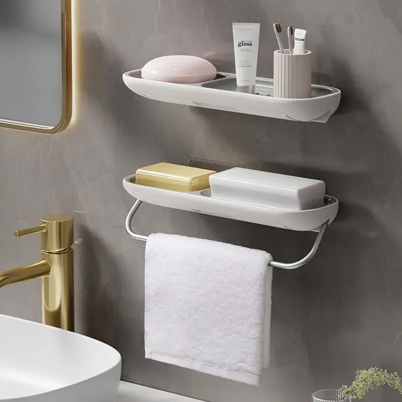 

Soap Dish Wall-Mounted Double-Layer Drainage Punching Free Creative Soap Box Bathroom Home