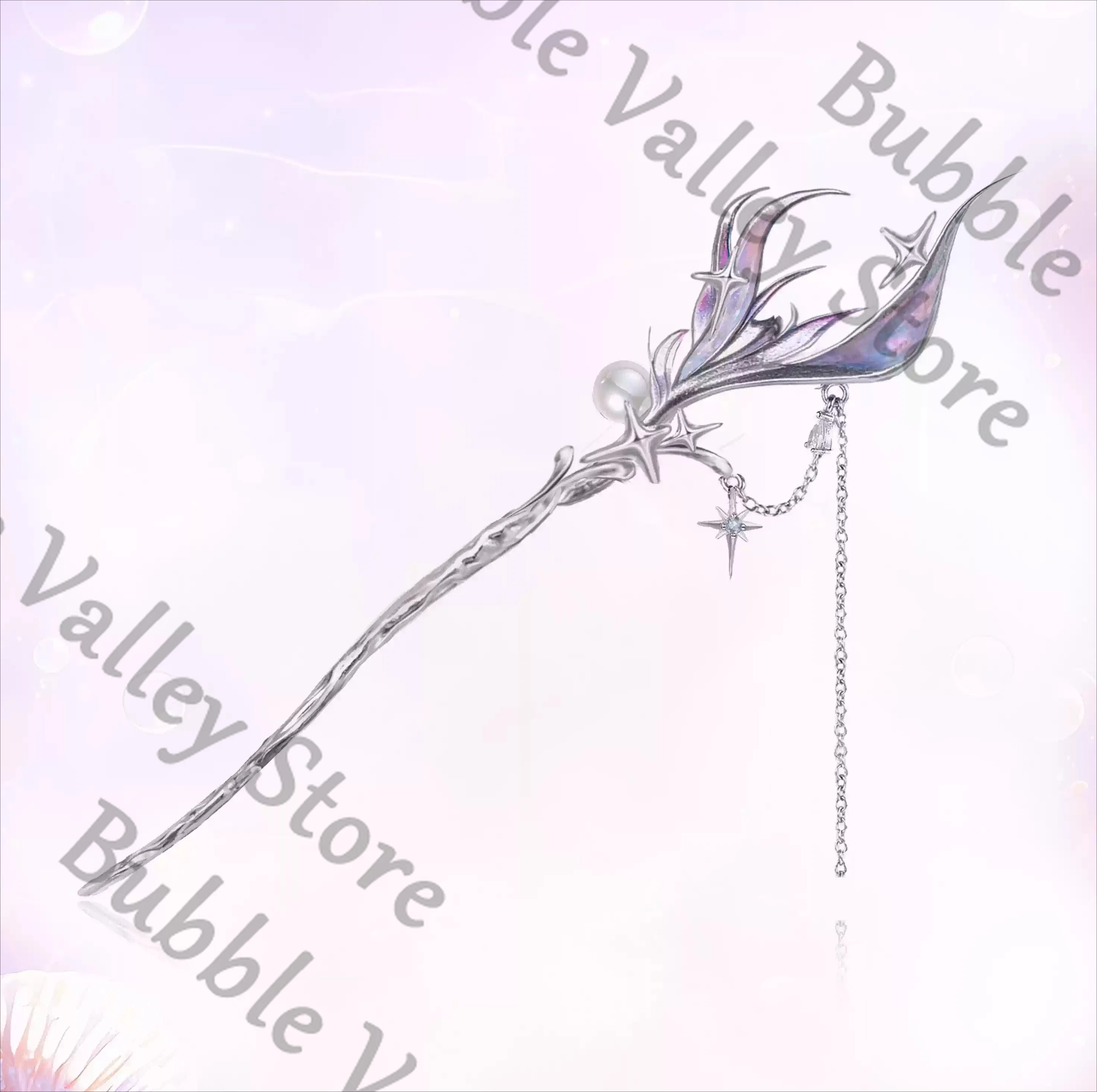 

Anime Love and Deepspace Rafayel Cosplay Fishtail Hairpin Cartoon Combs Sticks Macrame Star Hair Ornament Brooch Birthday Gift