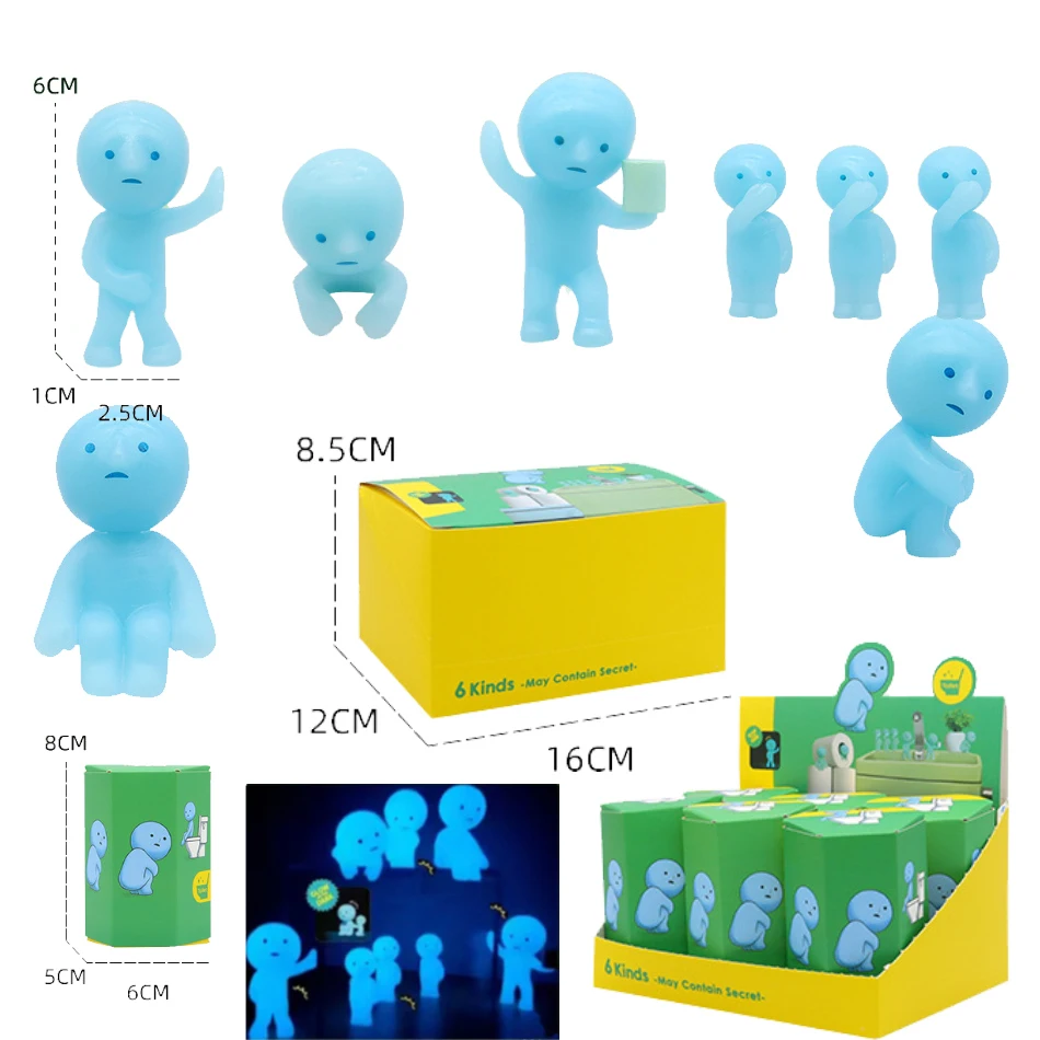 アニメフィギュアスミスキー複数シリーズ夜光グリーン人形ブラインドミステリーボックスアクションフィギュア装飾デスクトップモデルおもちゃギフト