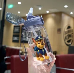 Gobelet à eau Paw Patrol pour enfants, 550ml, norme bébé, pailles, étanche, HI, dessin animé créatif, extérieur, enfants